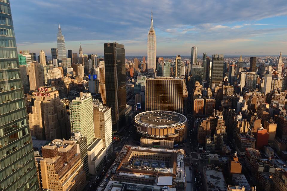 Sunset Views of Manhattan and Madison Square Garden in New York City