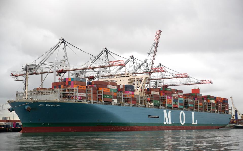 Mitsui OSK Lines (MOL) is one of the world's largest shipping lines. Seen here, the container ship MOL Treasure