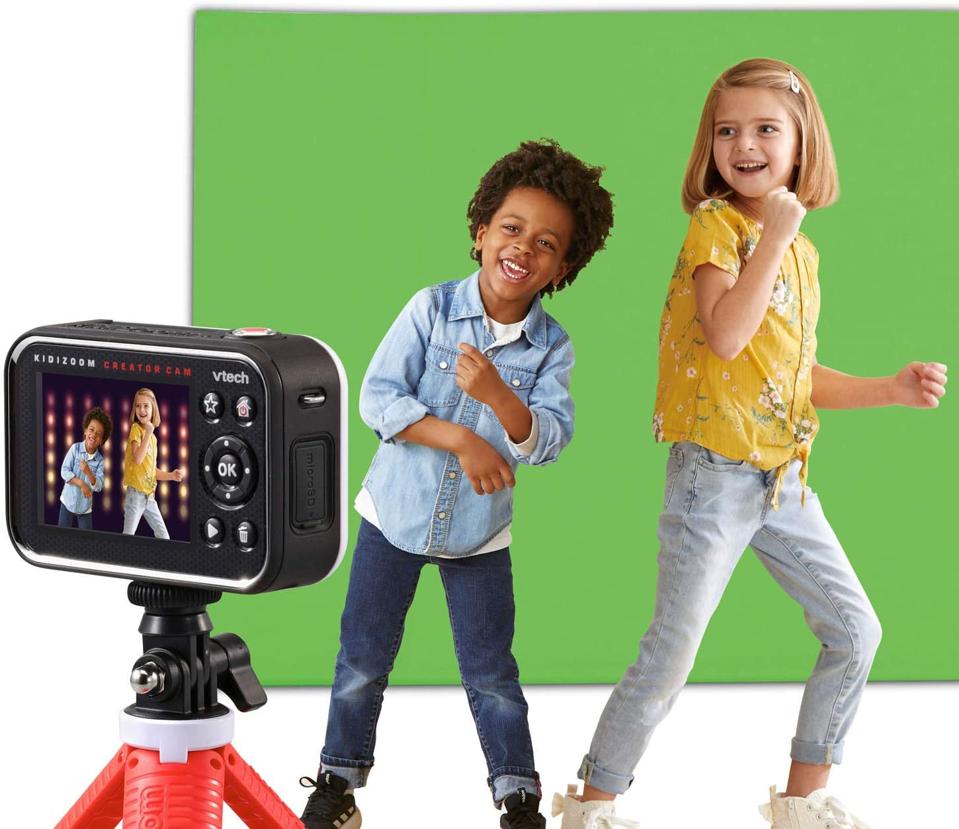 kids dancing with video camera