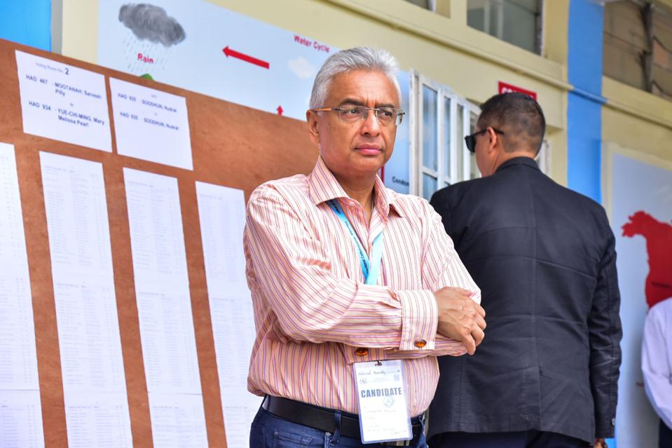 Mauritius Prime Minister Pravind Jugnauth of Militant Socialist Movement (MSM) party whose party's election is disputed and subject to a judicial review.
