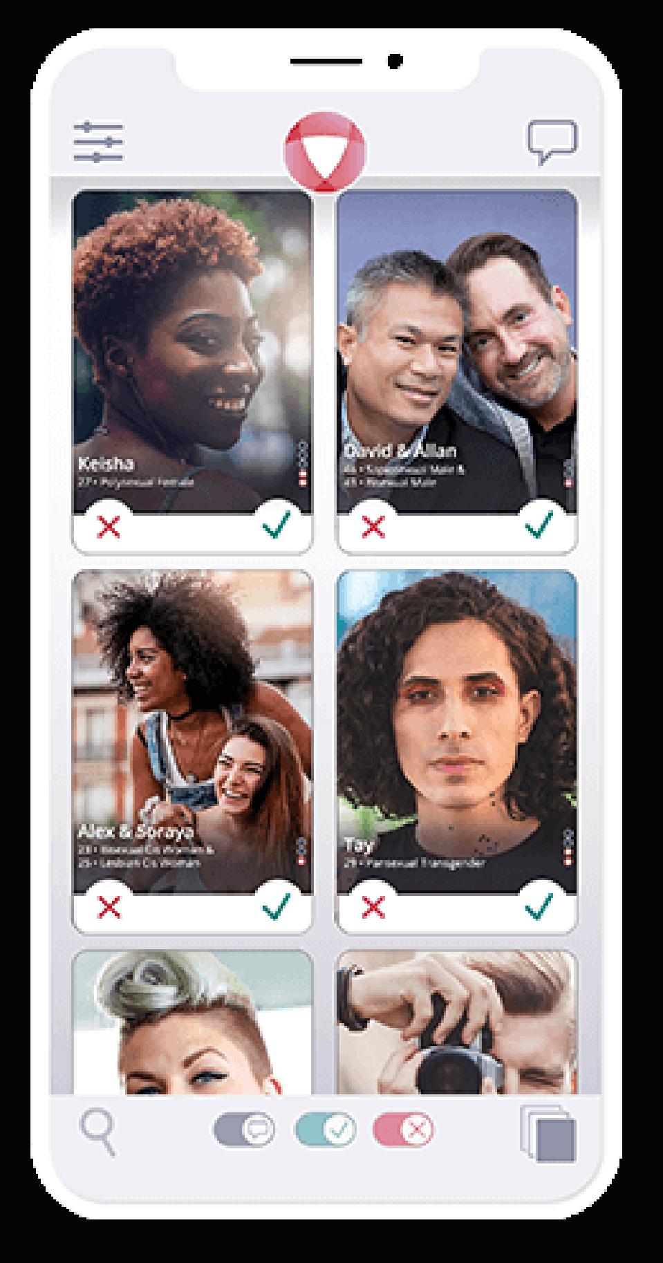 Hashtag open is a dating app that allows individuals and couples and thruples and more to engage each other in conversation, or more.