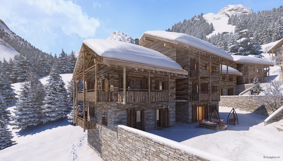 A luxury chalet in the Swiss Alps.