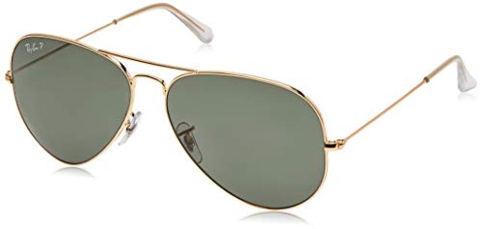 Ray-Ban Classic Aviator Sunglasses, Gold/Green Polarized, 58 mm