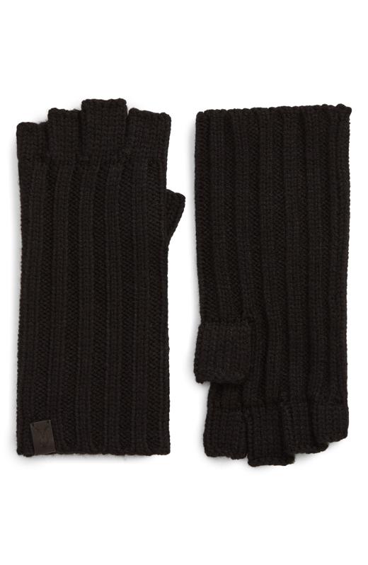 Allsaints Ribbed Fingerless Gloves