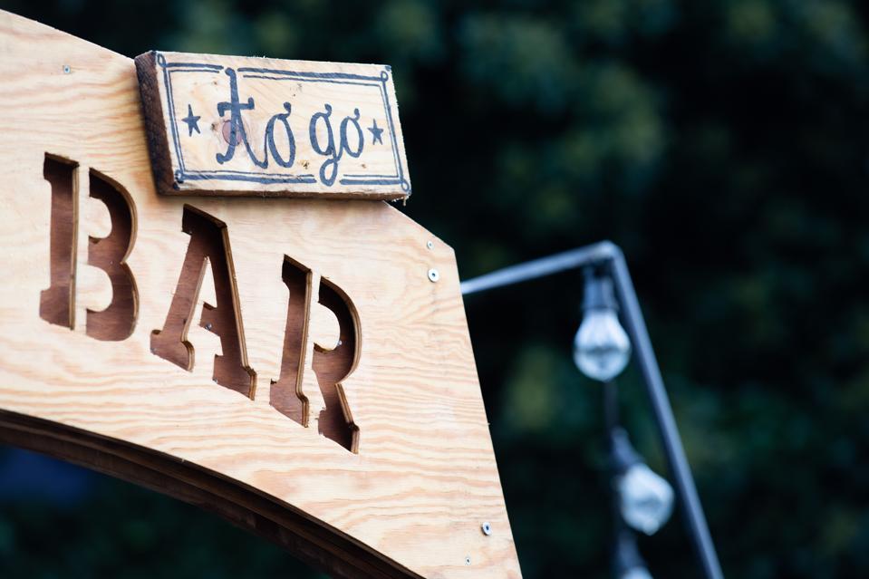 Bar with ″to go″ sign.