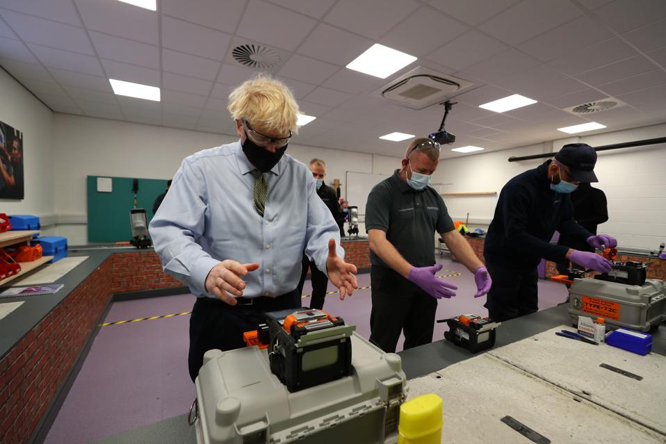 UK Prime Minister Boris Johnson visits Greater Manchester