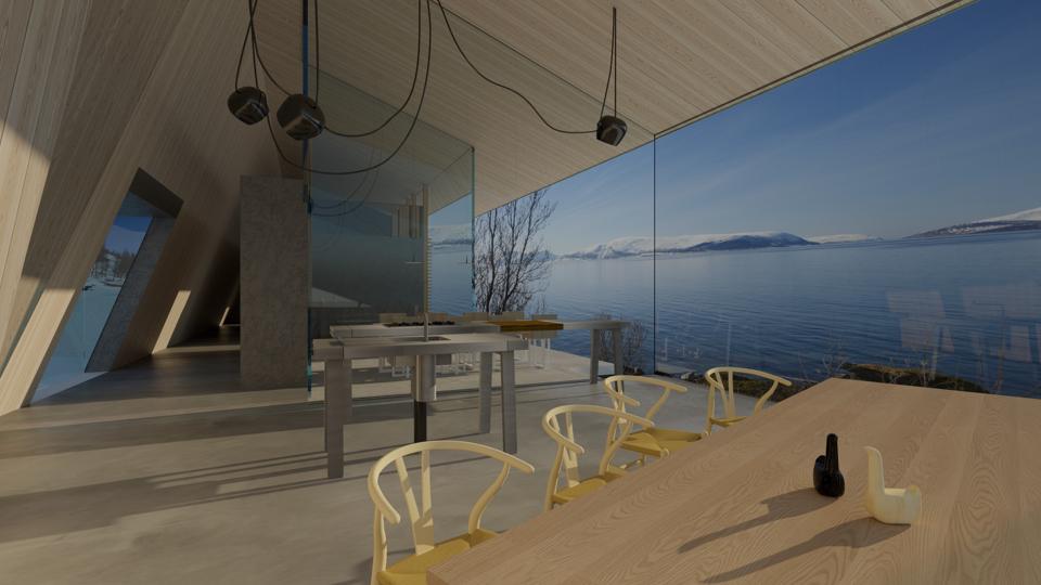 The Aurora Lodge in Norway has gorgeous views over fjords and the northern lights