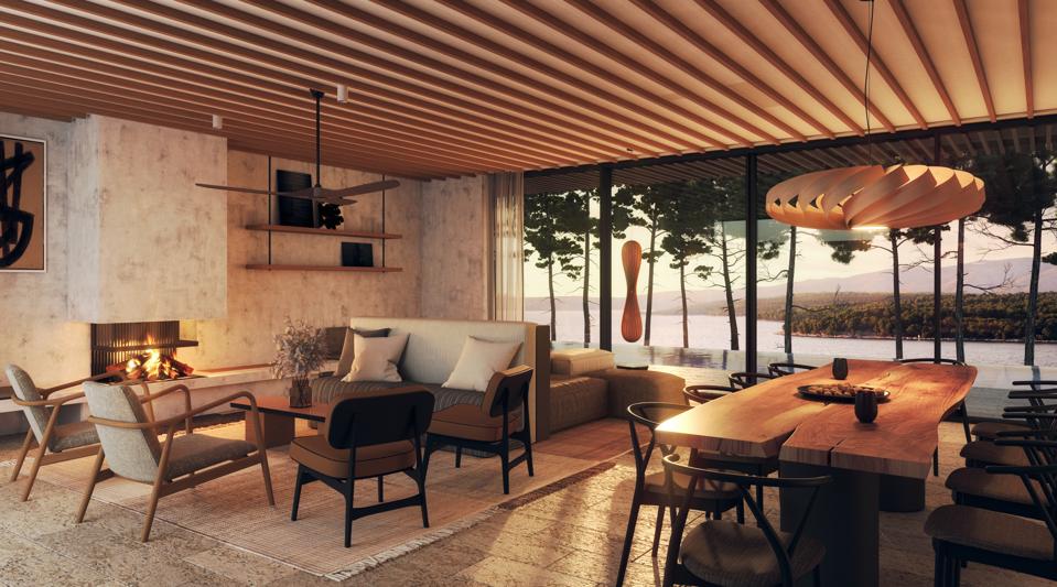 The villa at Maslina Resort on Hvar, Croatia, has views over the Adriatic Sea