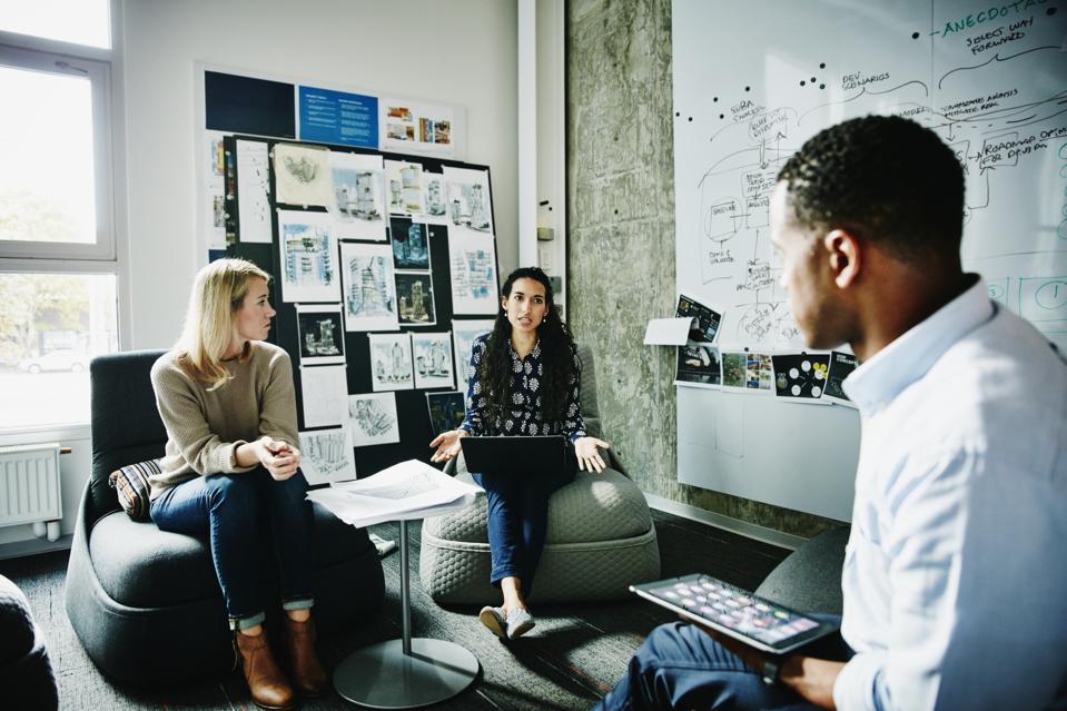 Startup team in a meeting.