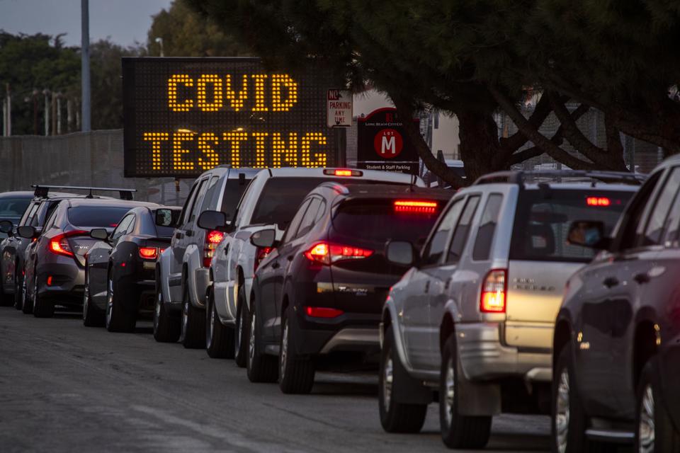 Outdoor COVID-19 testing at Long Beach City College-Veterans Memorial Stadium
