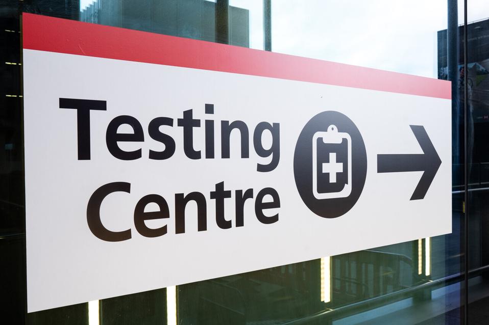 Heathrow Airport Testing center sign