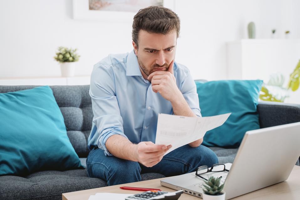 Paying off debts banking and financial problems concept