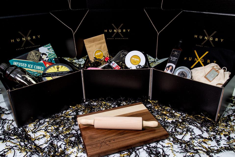 Three cooking kits with shaker, rolling pin and cutting board for last minute gifts