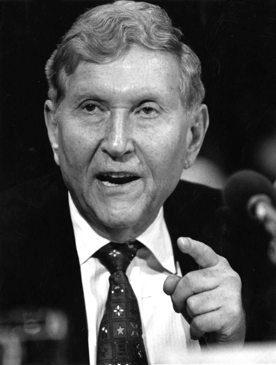 Sumner Redstone, Chairman of Viacom testifies before the Senate Judiciary Subcommittee on Antitrust