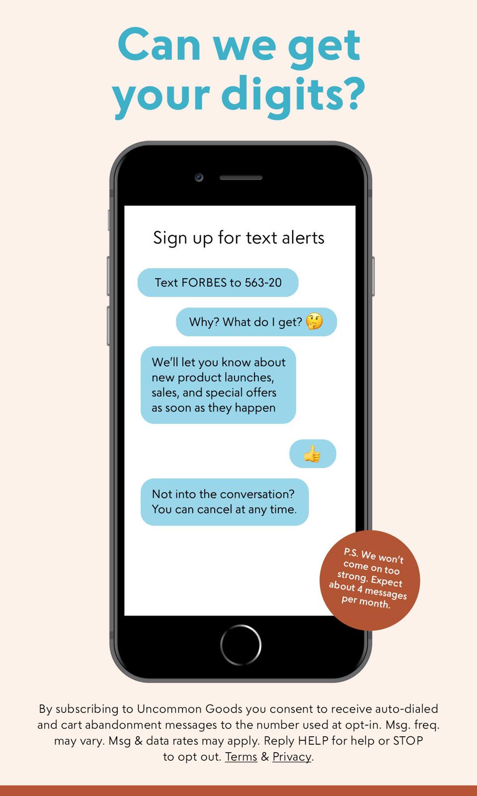 graphic of a text message