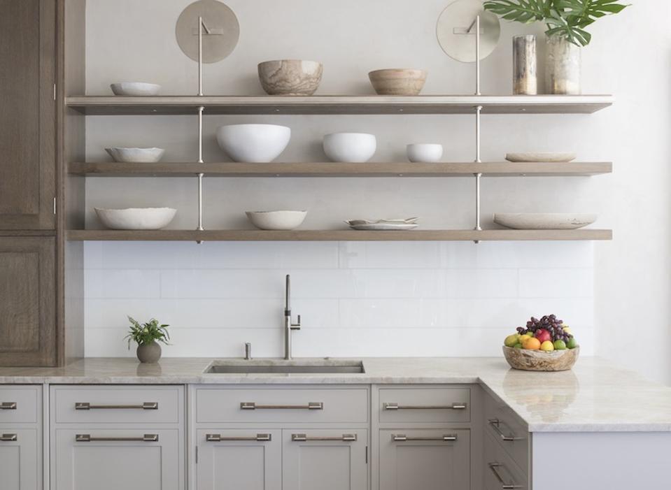 Kitchen with open shelves