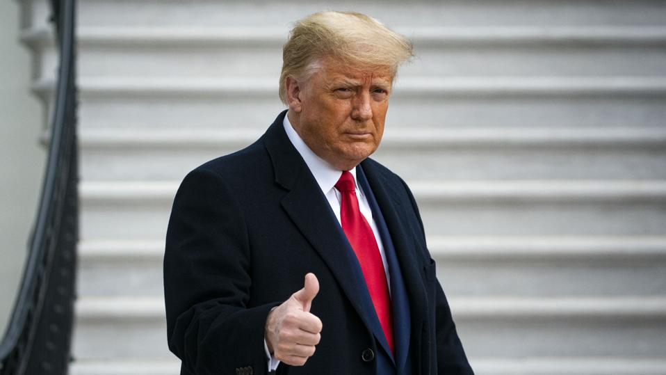 President Trump Departs The White House En Route To Army v Navy Football Game