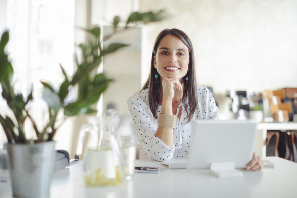 Young woman working in her offfice