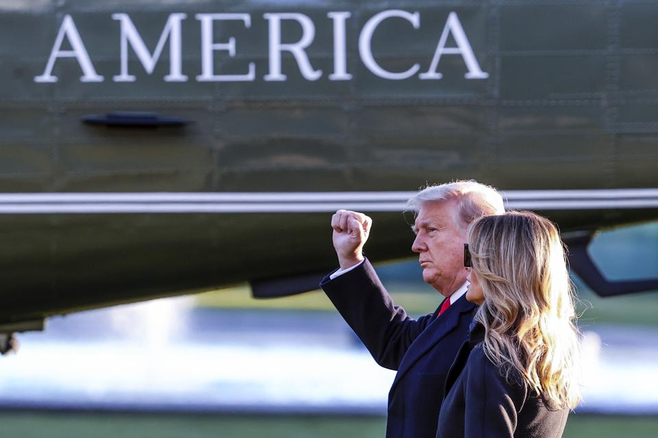 President Trump Departs White House For Holiday Break In Florida