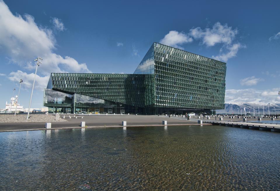 The Harpa Concert Hall in Reykjavik, Iceland