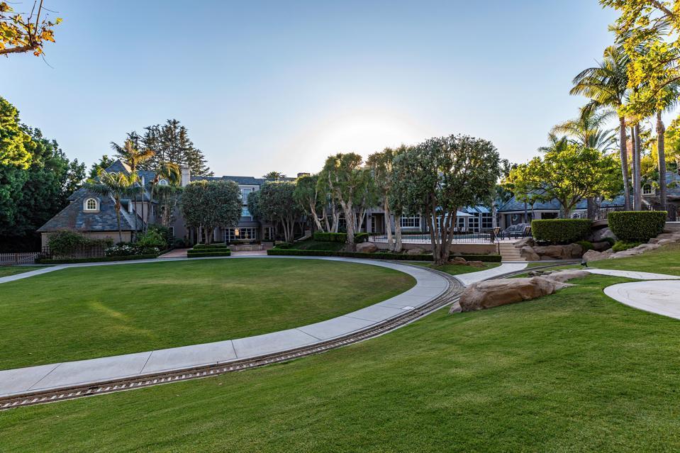 Train tracks at a Beverly Hills home.