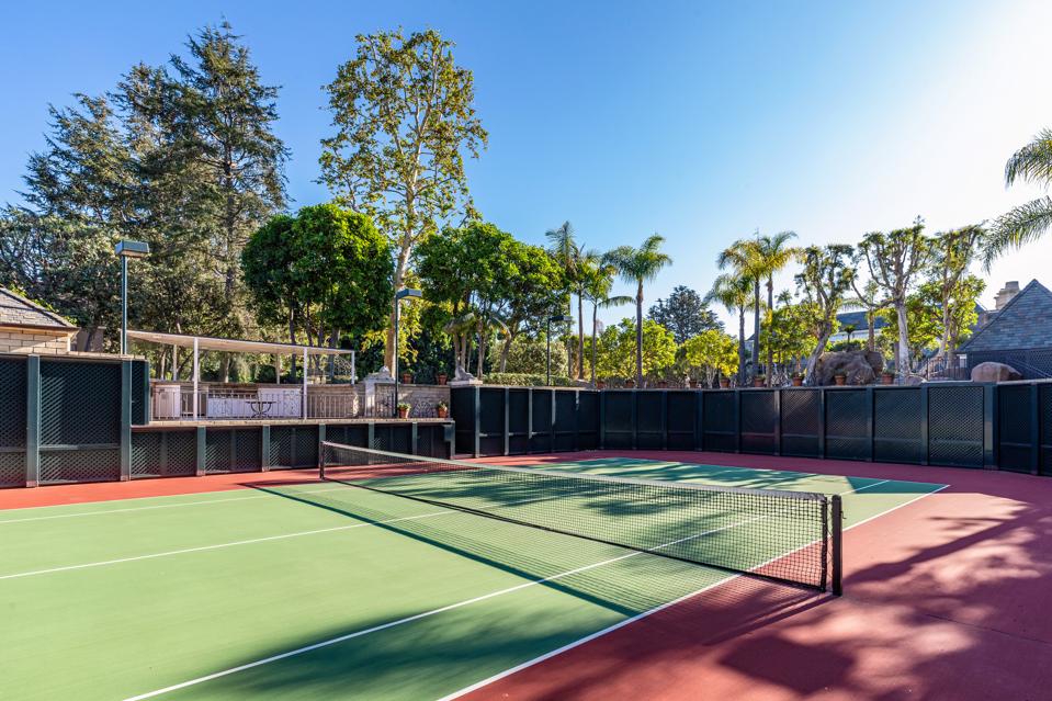 A tennis court.