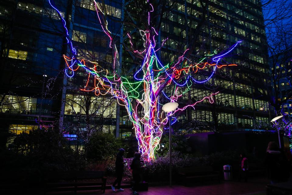 Neon Tree art installation is seen during the opening day of...