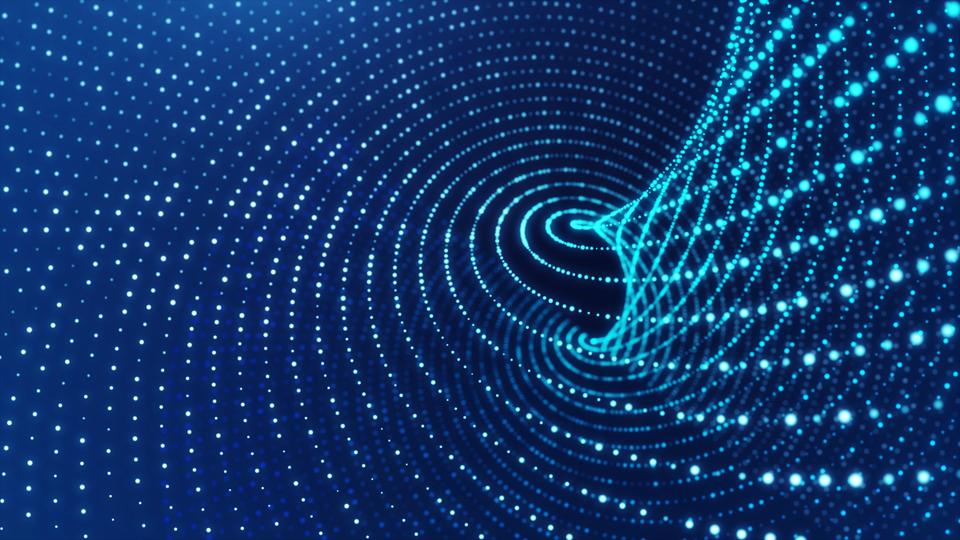 3D illustration Rendering spiral pattern Abstract background.Futuristic Particles for business,Science and technology background