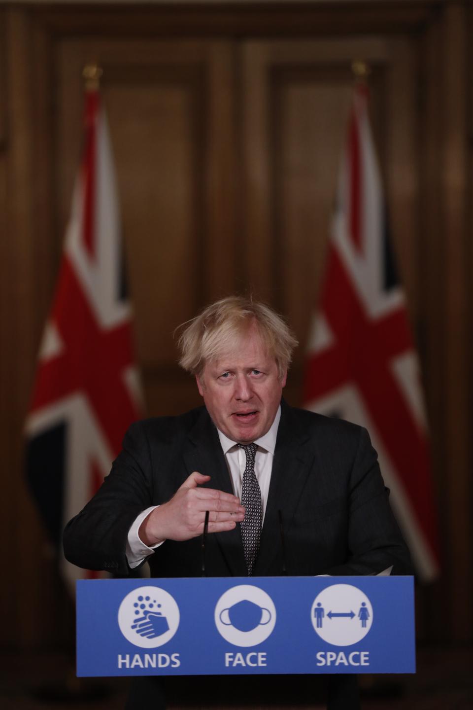 Boris Johnson Hosts Virtual Press Conference Announcing Reviewed Coronavirus Tier Restrictions