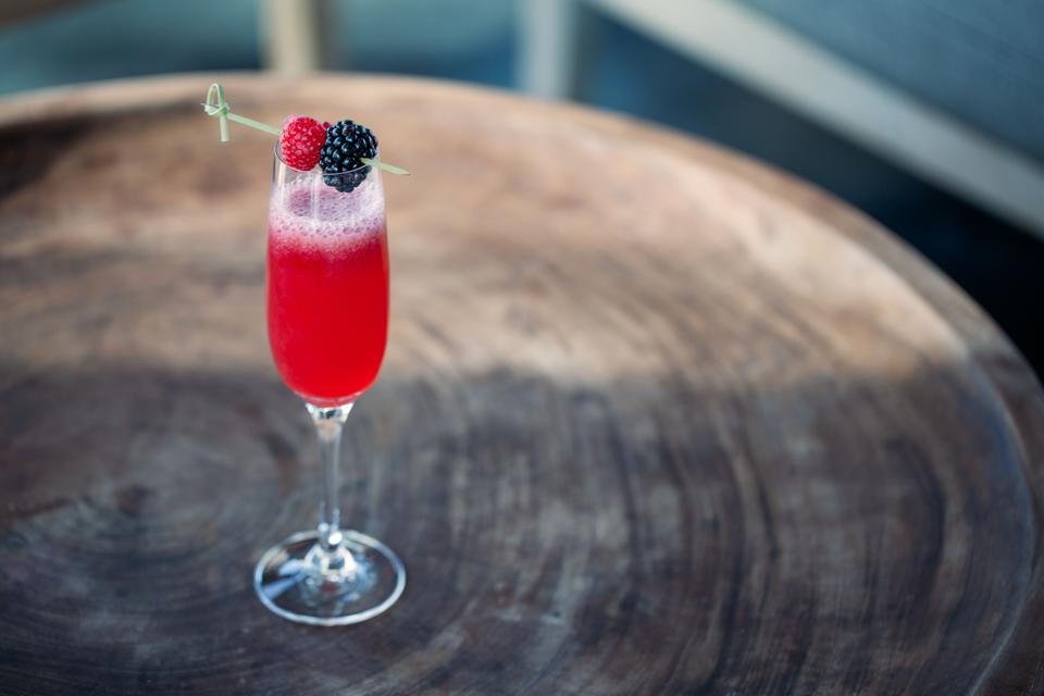 Berry champagne cocktail