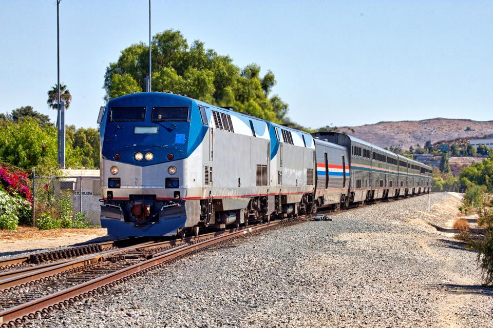 Amtrak Coast Starlight (Los Angeles - Seattle) train at Moorpark, California