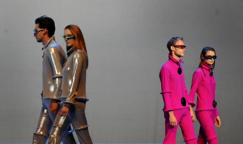 Models display creations by French desig