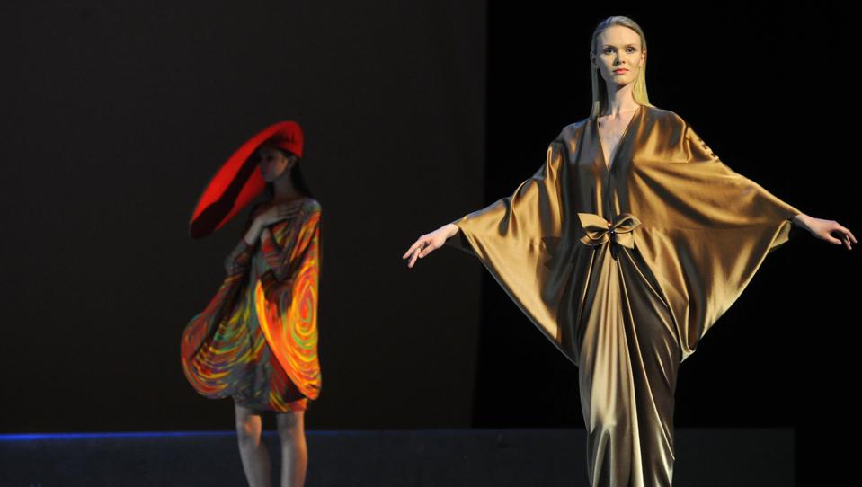 Models display creations by French desig