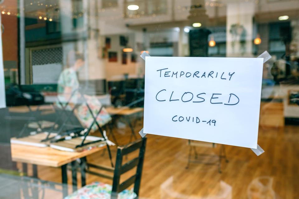 Coffee shop closed by covid-19