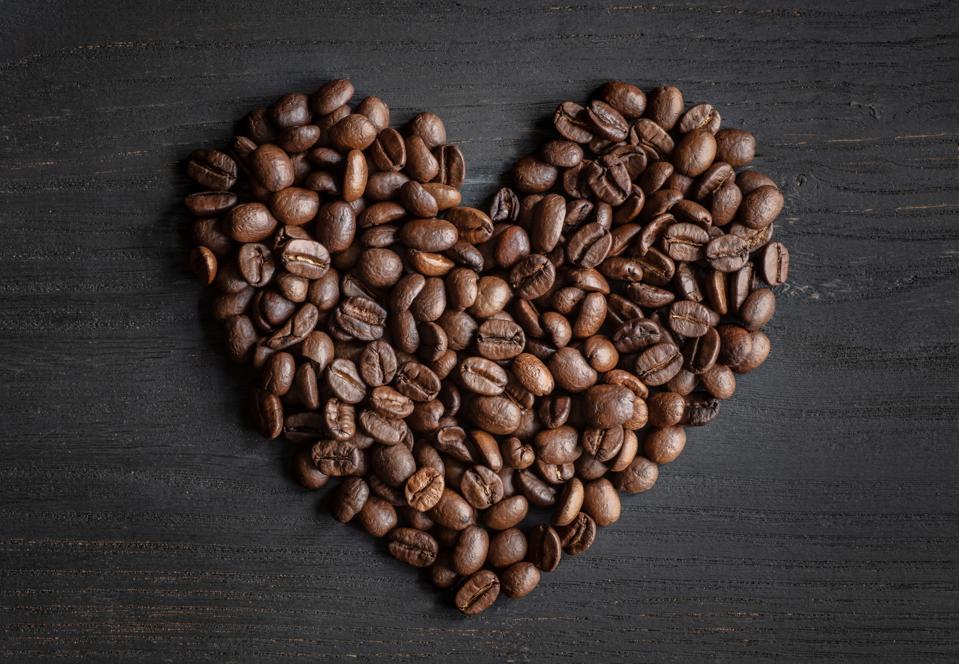 Heart-shaped coffee beans