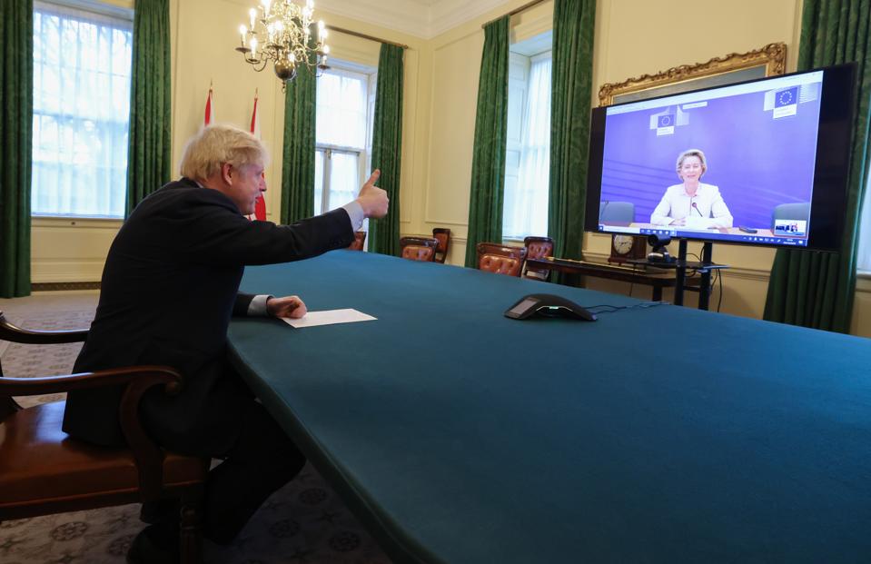 Boris Johnson speaks to Ursula von der Leyen via video link