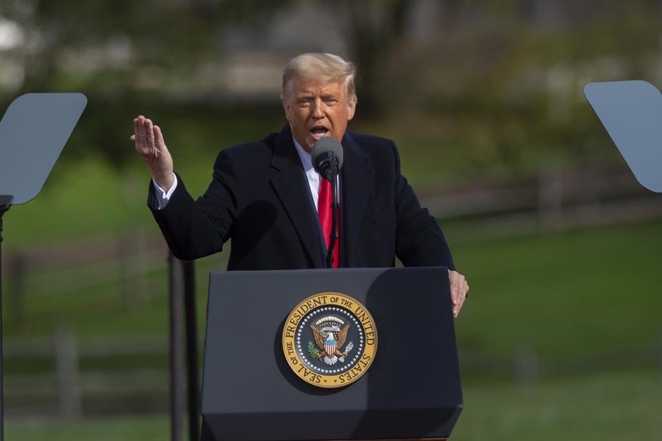 President Trump Holds Campaign Rally In Newtown, Pennsylvania