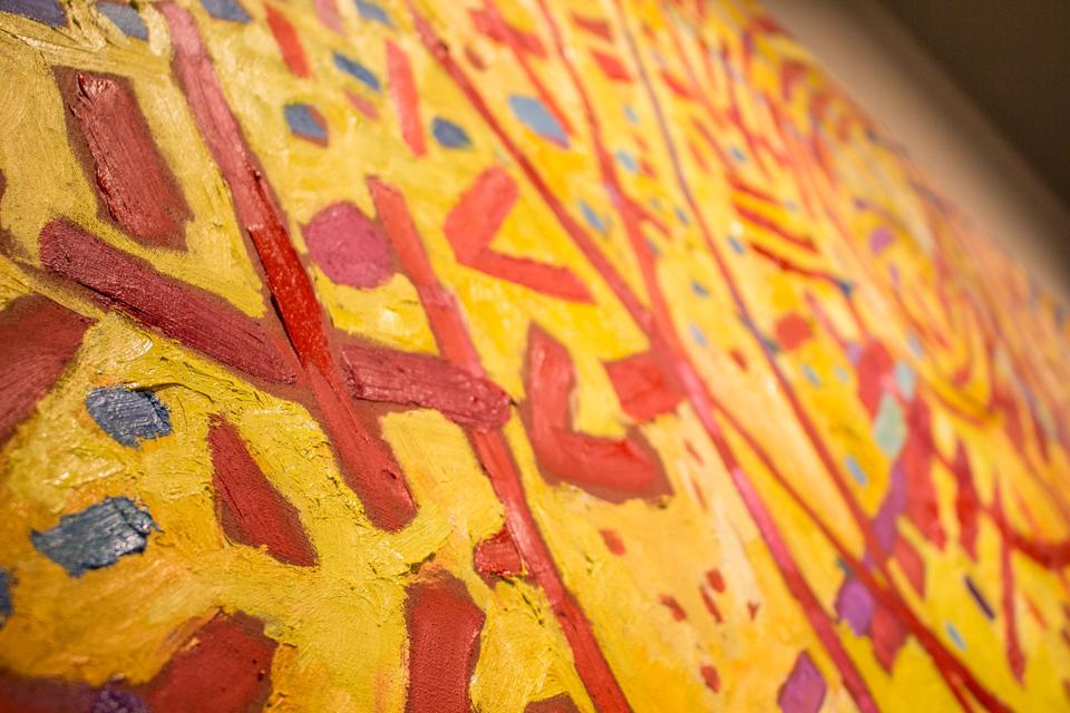 Detail of Mildred Thompson, 'Magnetic Fields,' oil on canvas, at Cummer Museum of Art and Gardens, Jacksonville, Florida.
