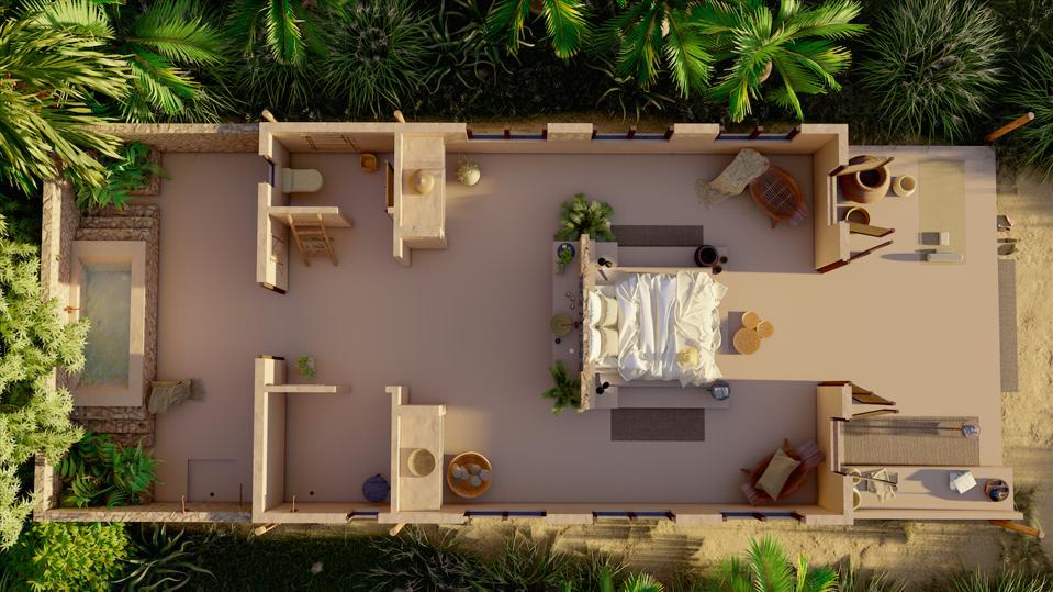 One of the design-led villas at Sussurro in Mozambique.