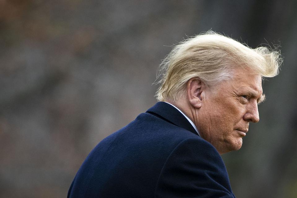 President Trump Departs The White House En Route To Army v Navy Football Game