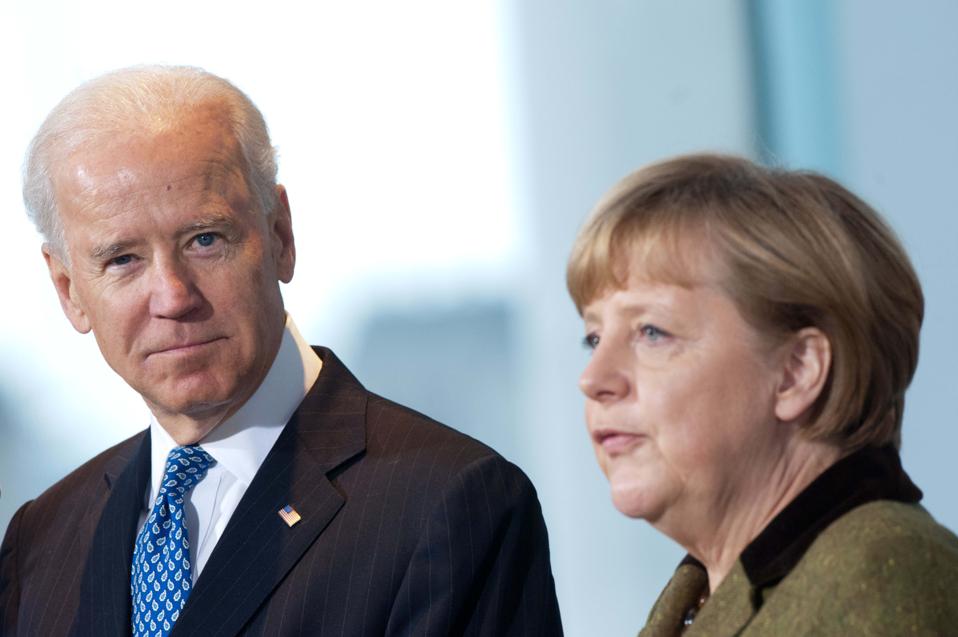 Joe Biden with Chancellor Merkel