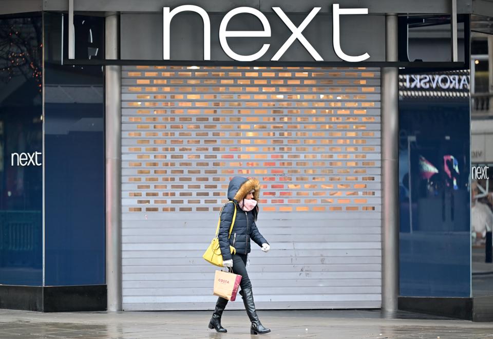 BRITAIN-HEALTH-VIRUS. A shuttered Next store on Oxford Street in London.