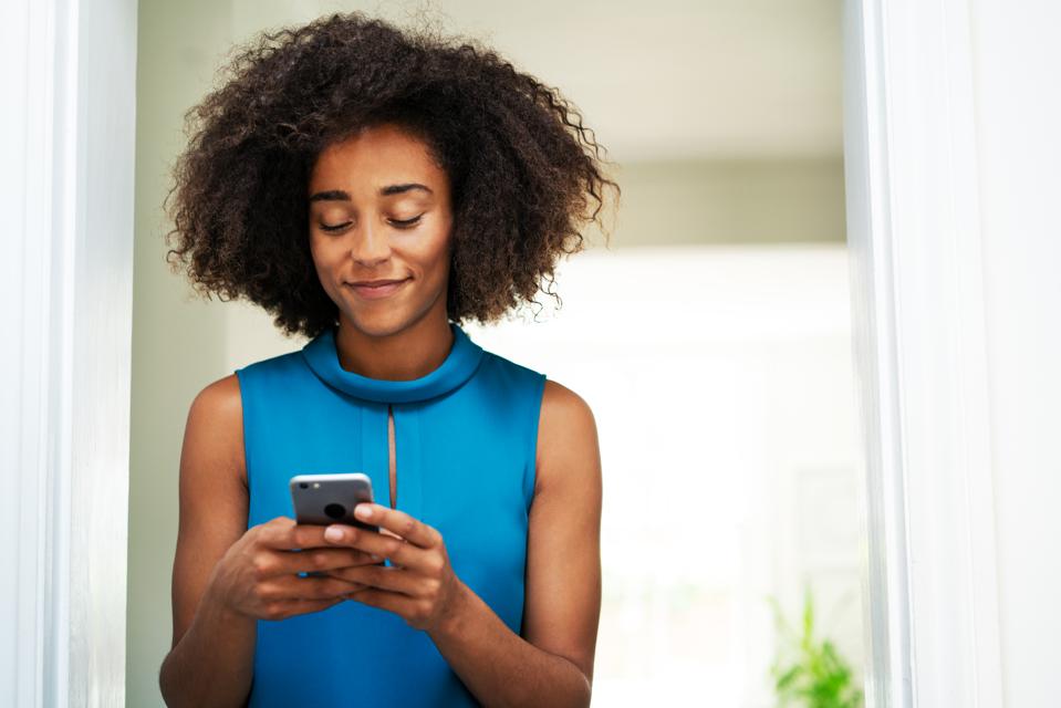 Woman using smart phone