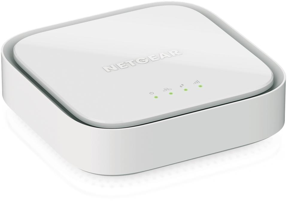 Three-Quarter view of white NETGEAR LM1200