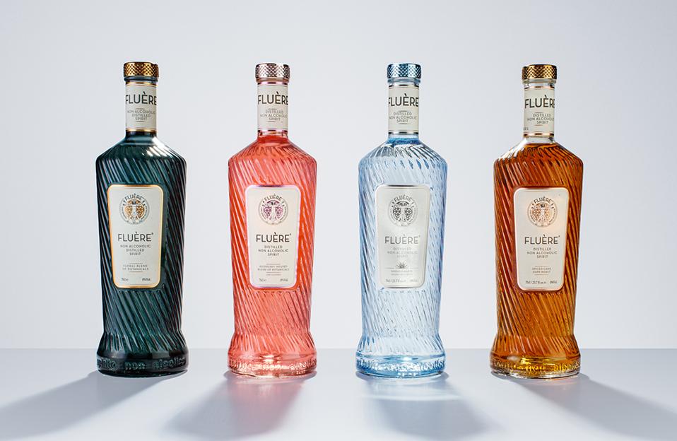 Bottles of Fluère Spirits