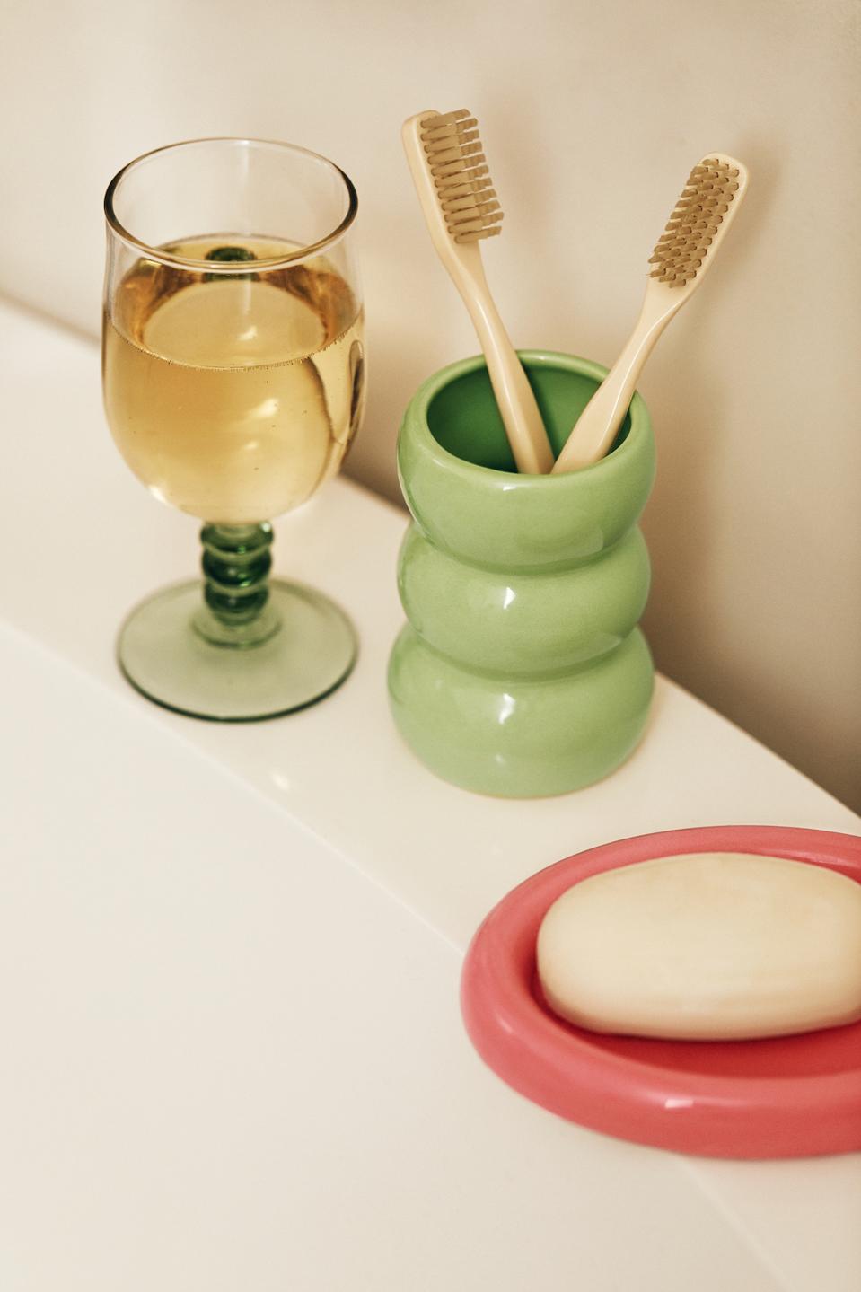 Lumpy Ceramic Set in pink & mint