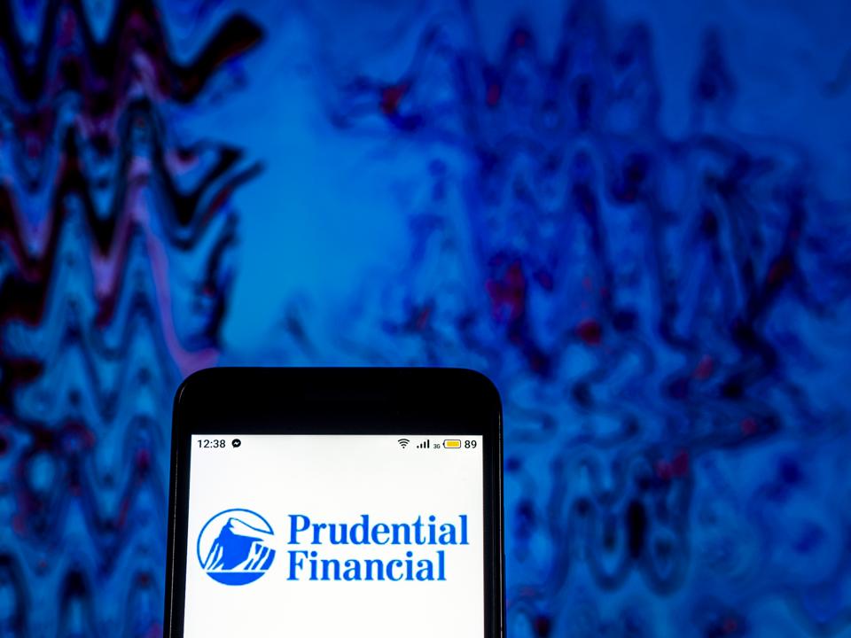 Prudential Financial Insurance company logo seen displayed