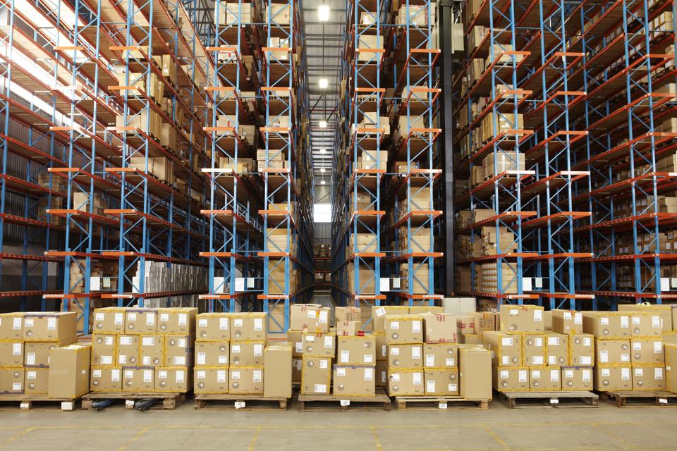 View of large distribution warehouse