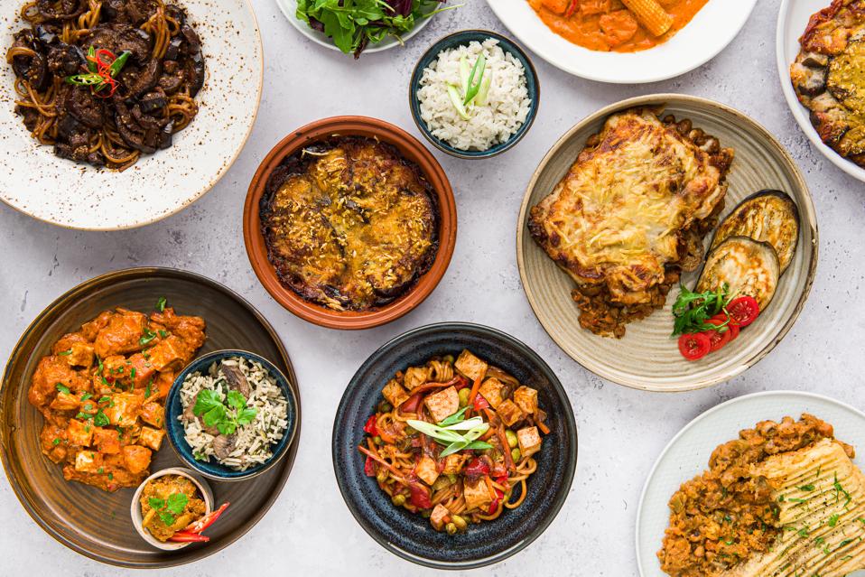 vegan meals on a table