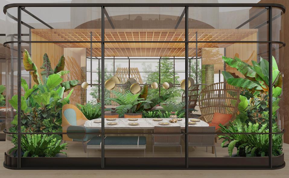 A private dining space of Peppermint at Parkroyal Collection Marina Bay.